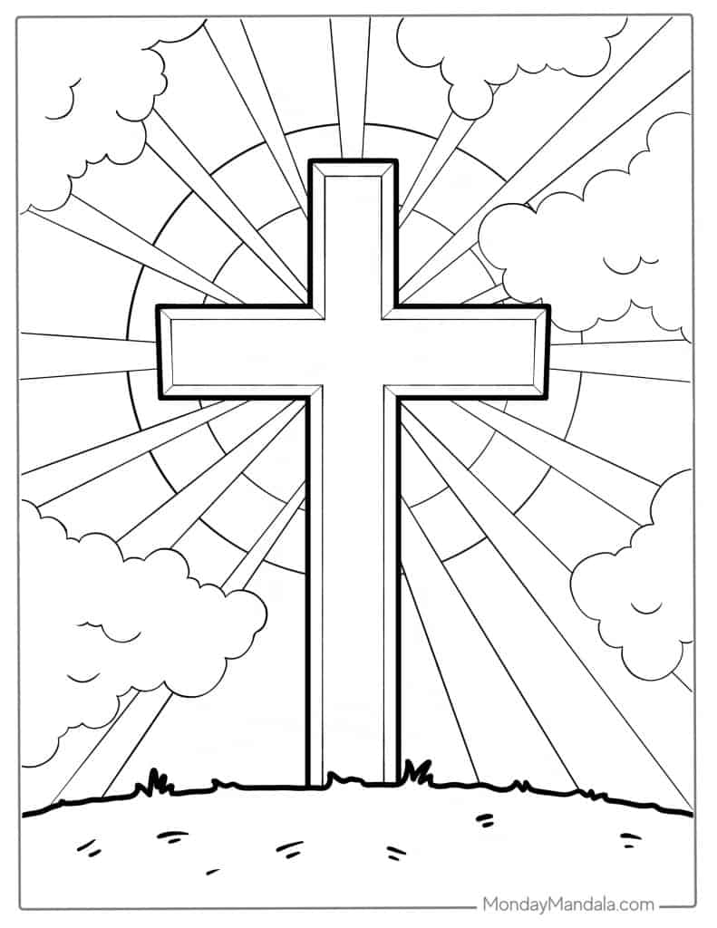 Cross coloring pages free pdf printables