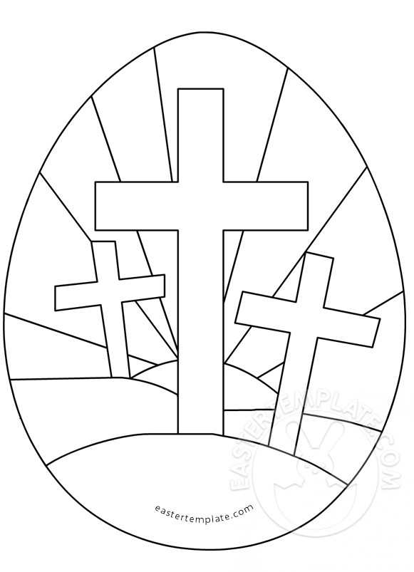 Easter egg with three crosses coloring page