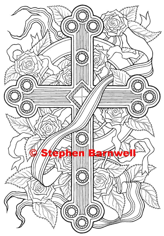 Coloring pages cross crosses christian coloring page christian cross download now