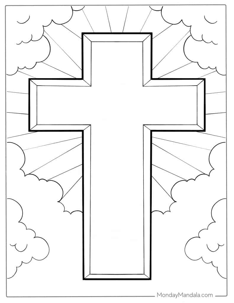 Cross coloring pages free pdf printables