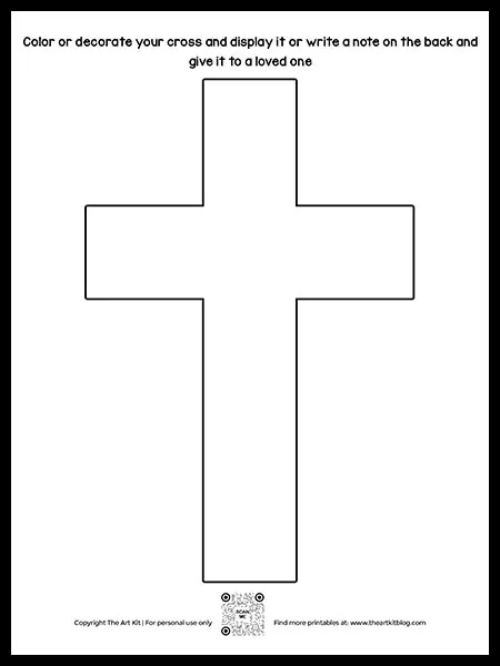 Free printable cross coloring page blank template â the art kit