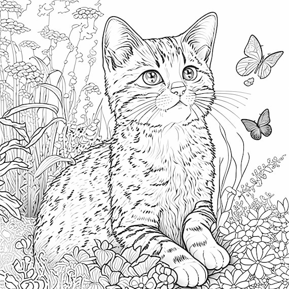 Animal coloring pages adults kids instant download grayscale coloring printable pdf