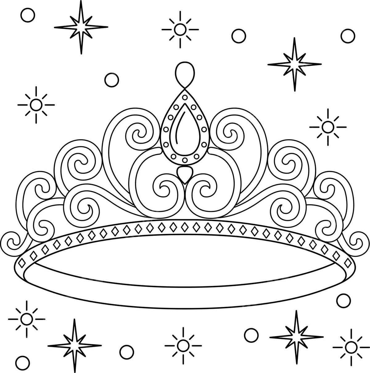 Princess crown coloring page png transparent images free download vector files