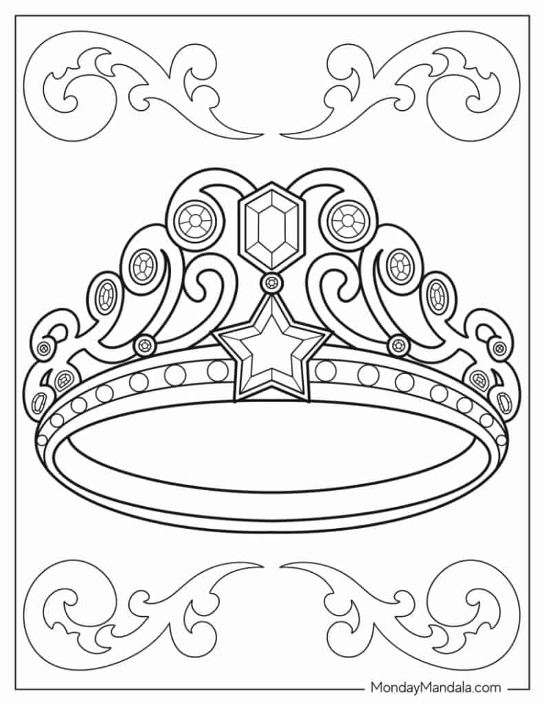 Crown coloring pages free pdf printables