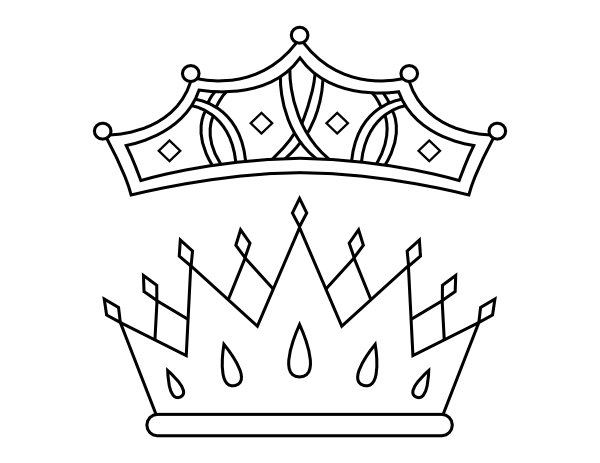 Printable prom king and queen crowns coloring page