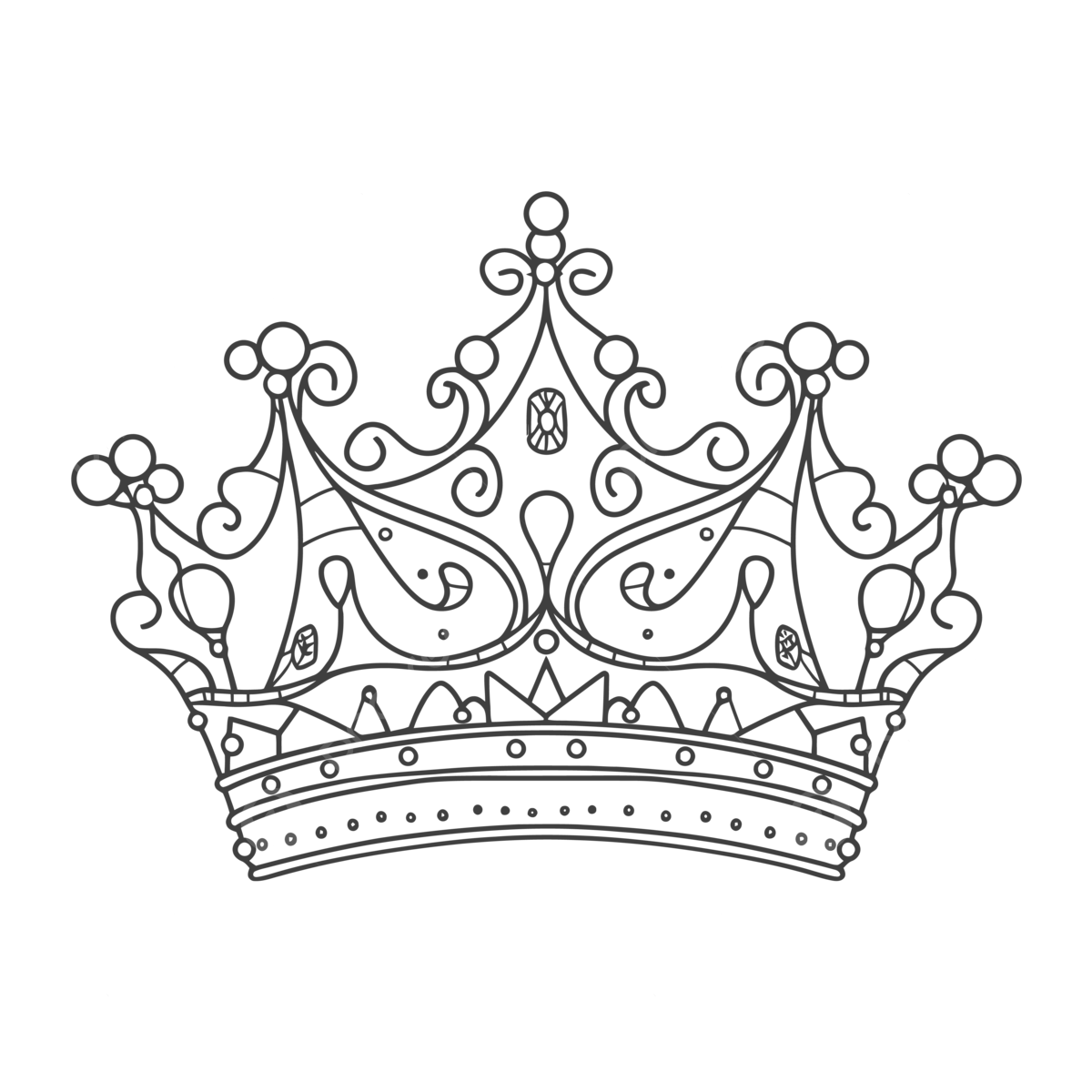 Crown coloring page elegant printable royal crown crown outline sketch drawing vector crown drawing wing drawing ring drawing png and vector with transparent background for free download