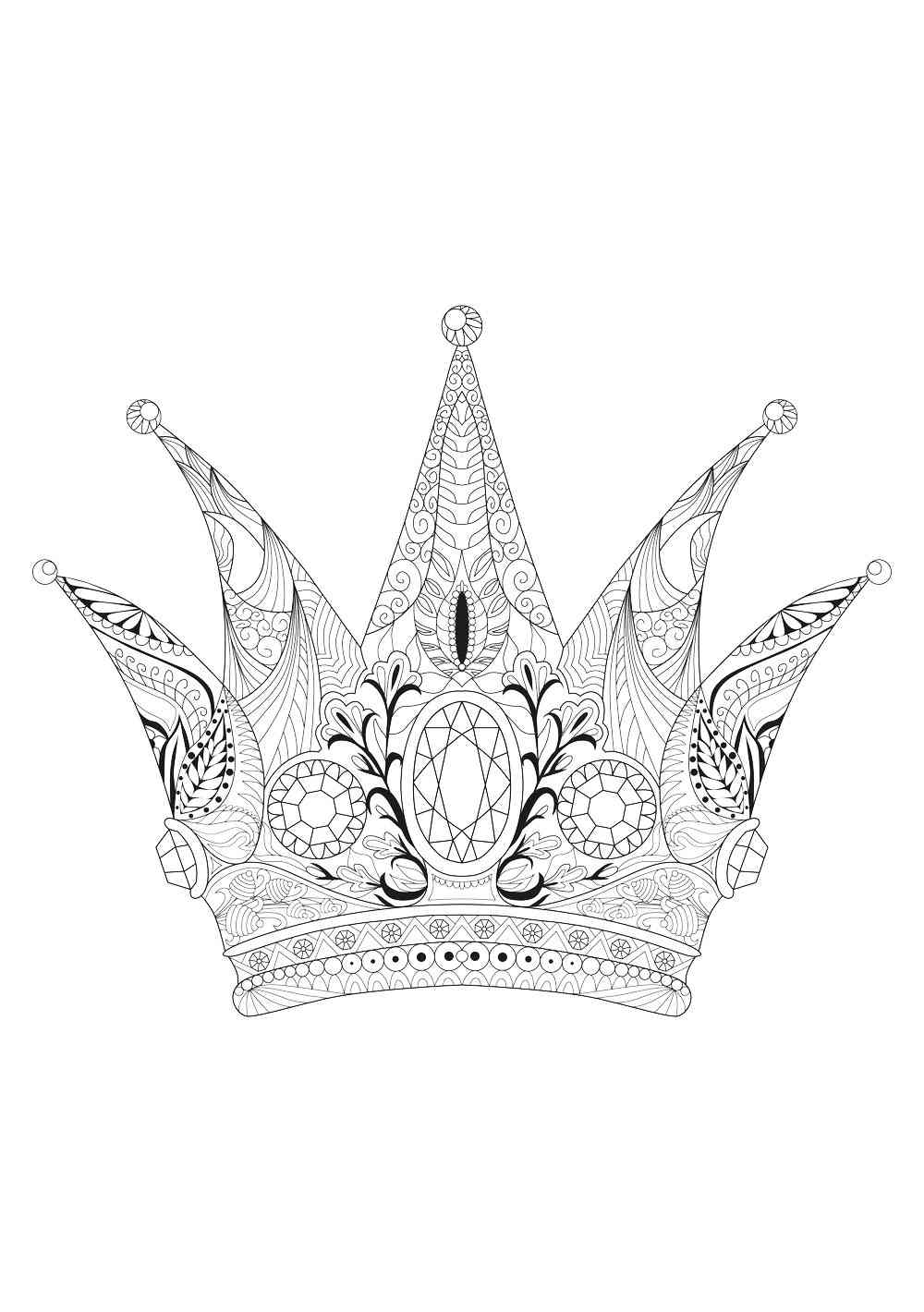 Free printable crown coloring pages for adults