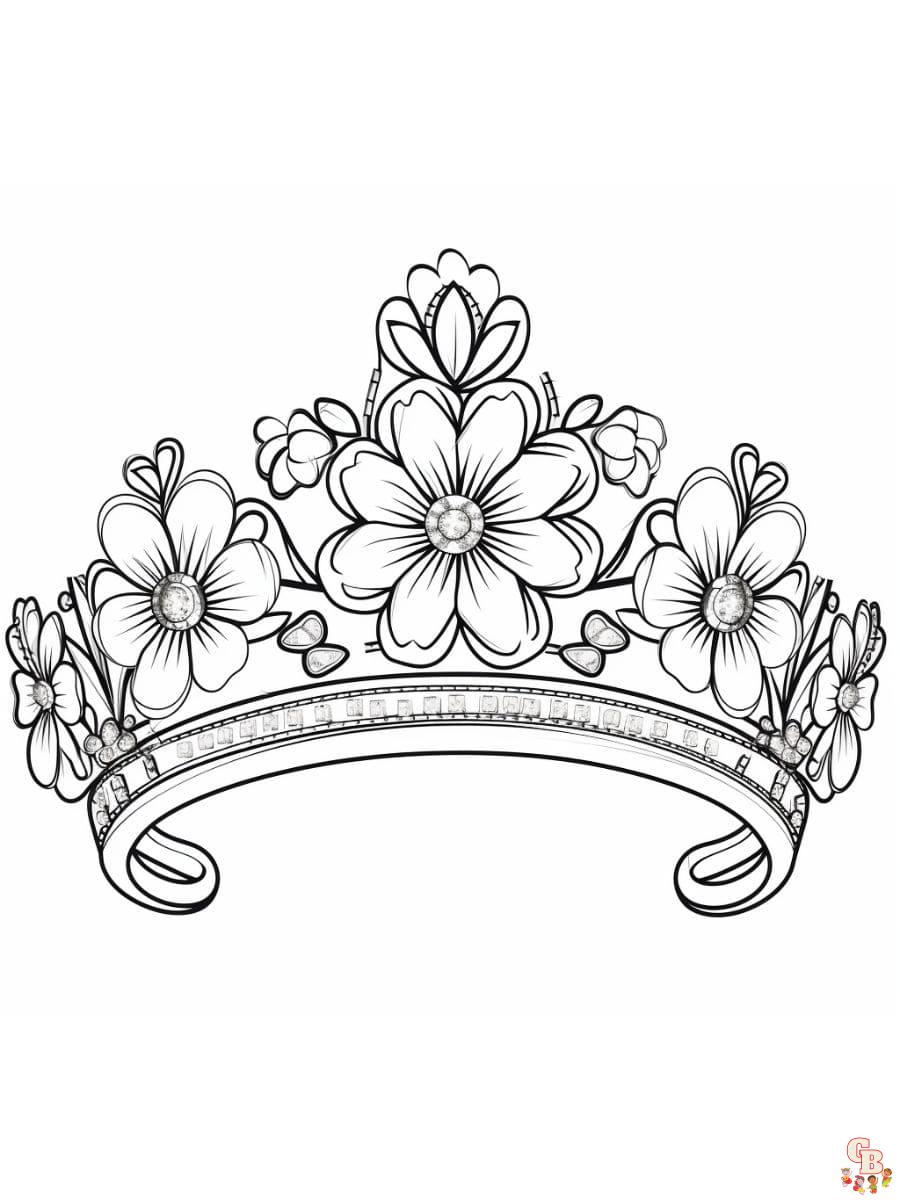 Printable tiara coloring pages free for kids and adults