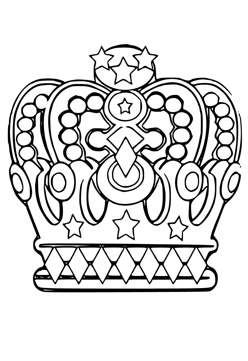 Free printable crown beautiful coloring page for adults and kids