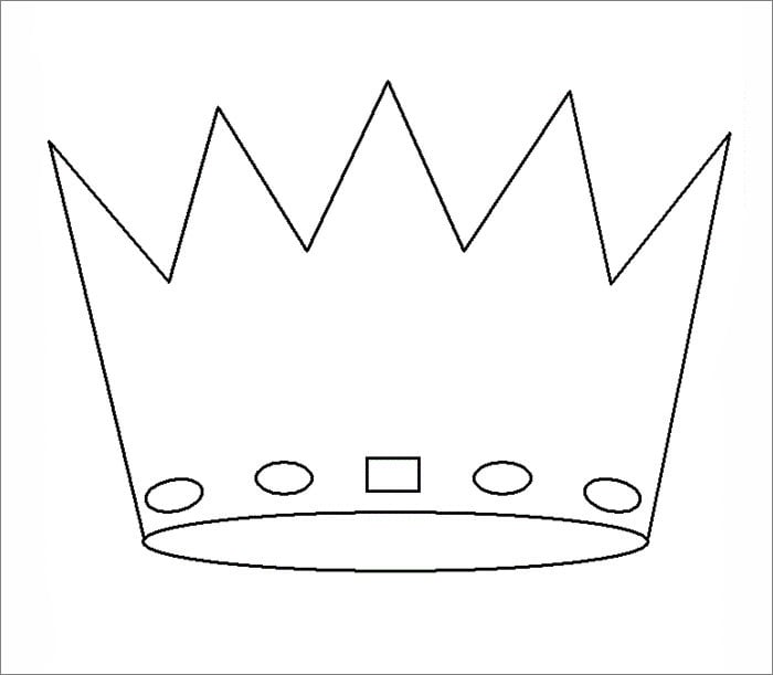 Free crown shape s crafts and colouring pages