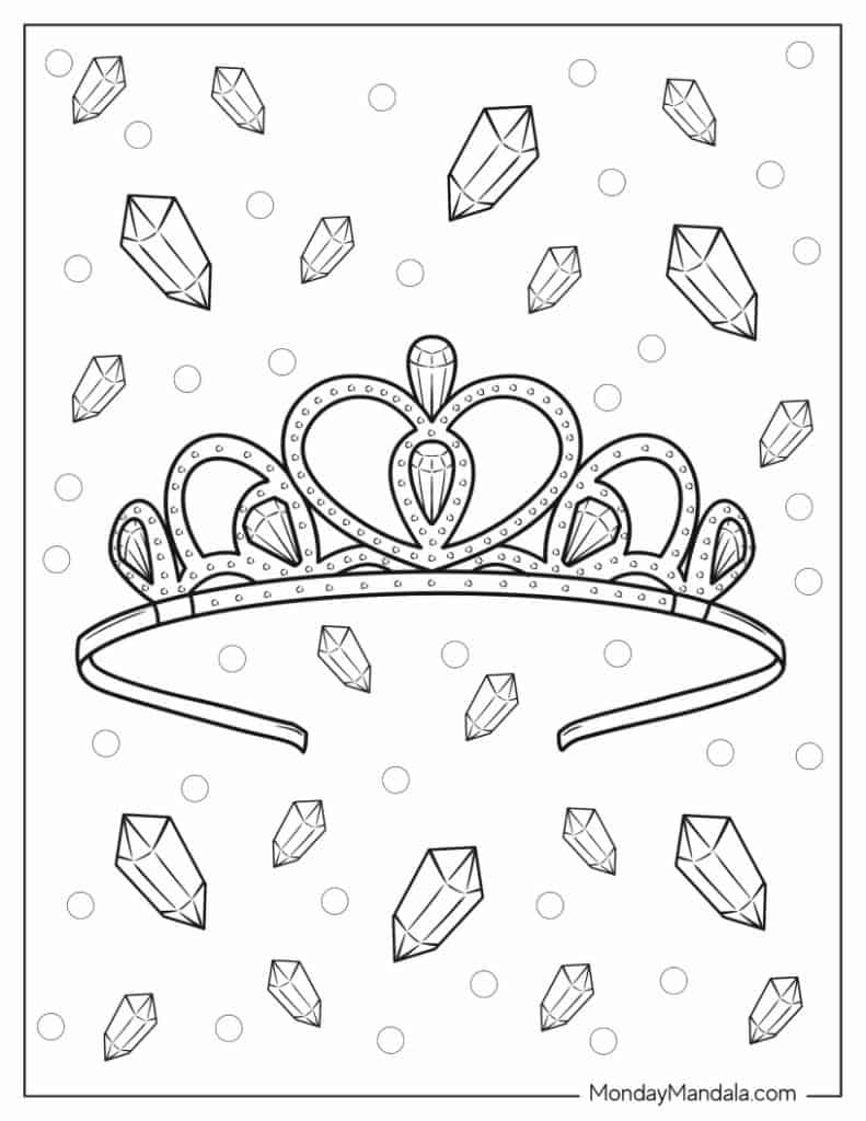 Crown coloring pages free pdf printables