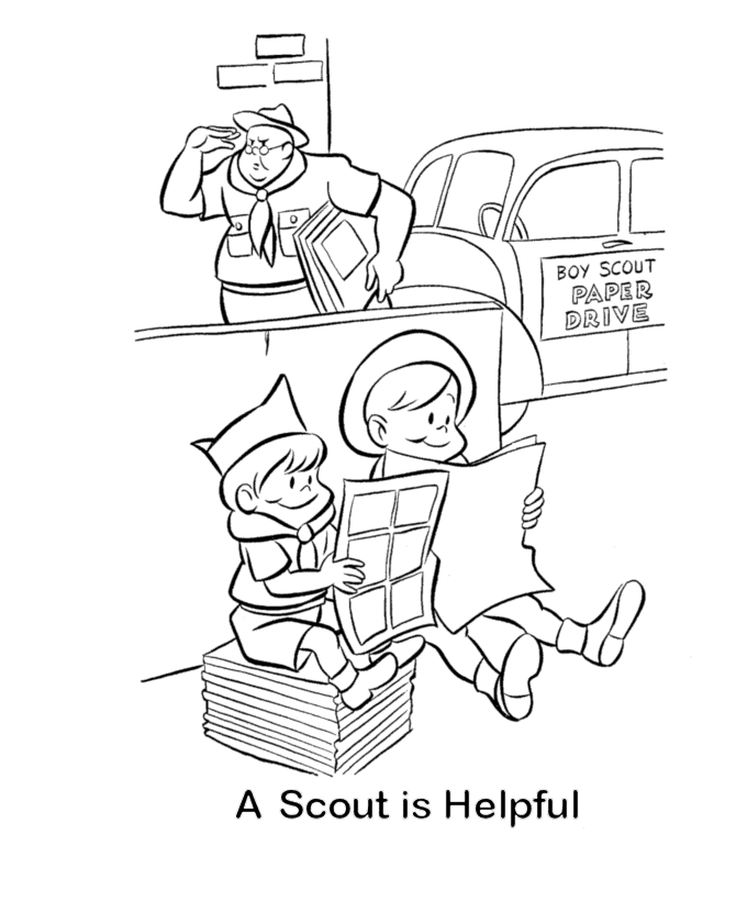 Bluebonkers free printable scout coloring sheets including scout crafts scouts are helpful