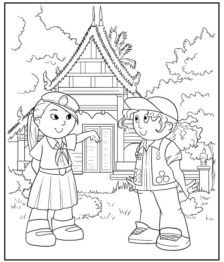 Visiting thailand coloring page