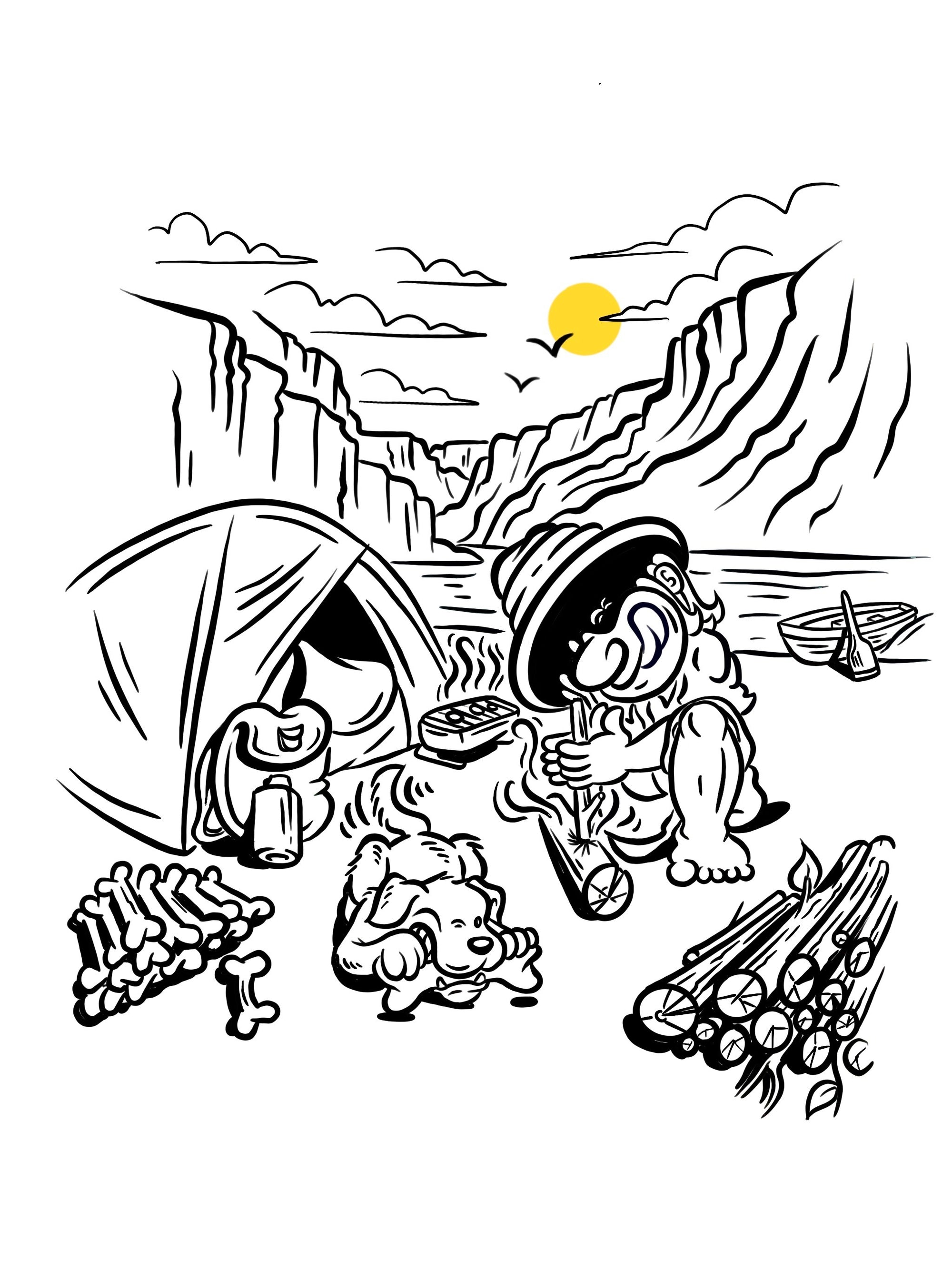 Coloring page hiker hunger outfitters