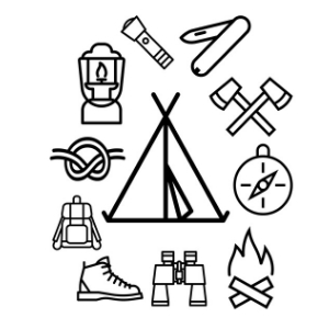 Cub scout camping coloring page