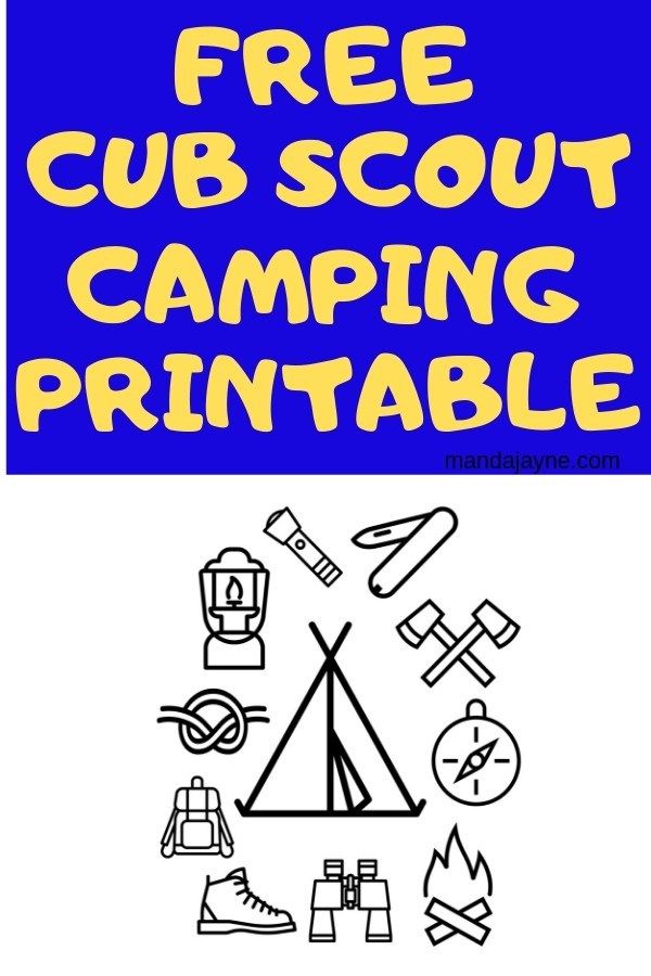 Cub scout camping coloring page