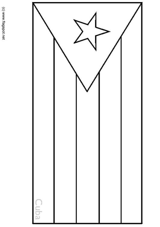 Coloring page flag cuba