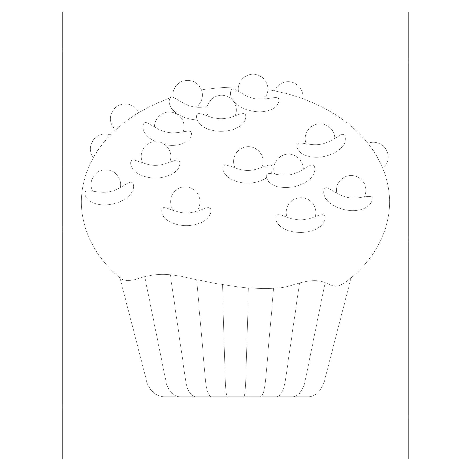Premium vector printable cupcake coloring pages for kids