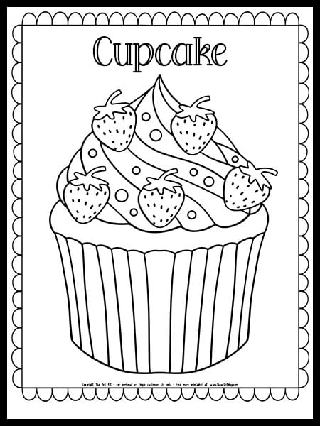 Cupcake coloring page free homeschool deals