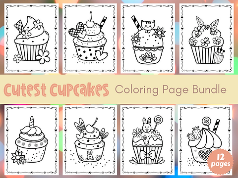 Cutest cupcake coloring pages color it up