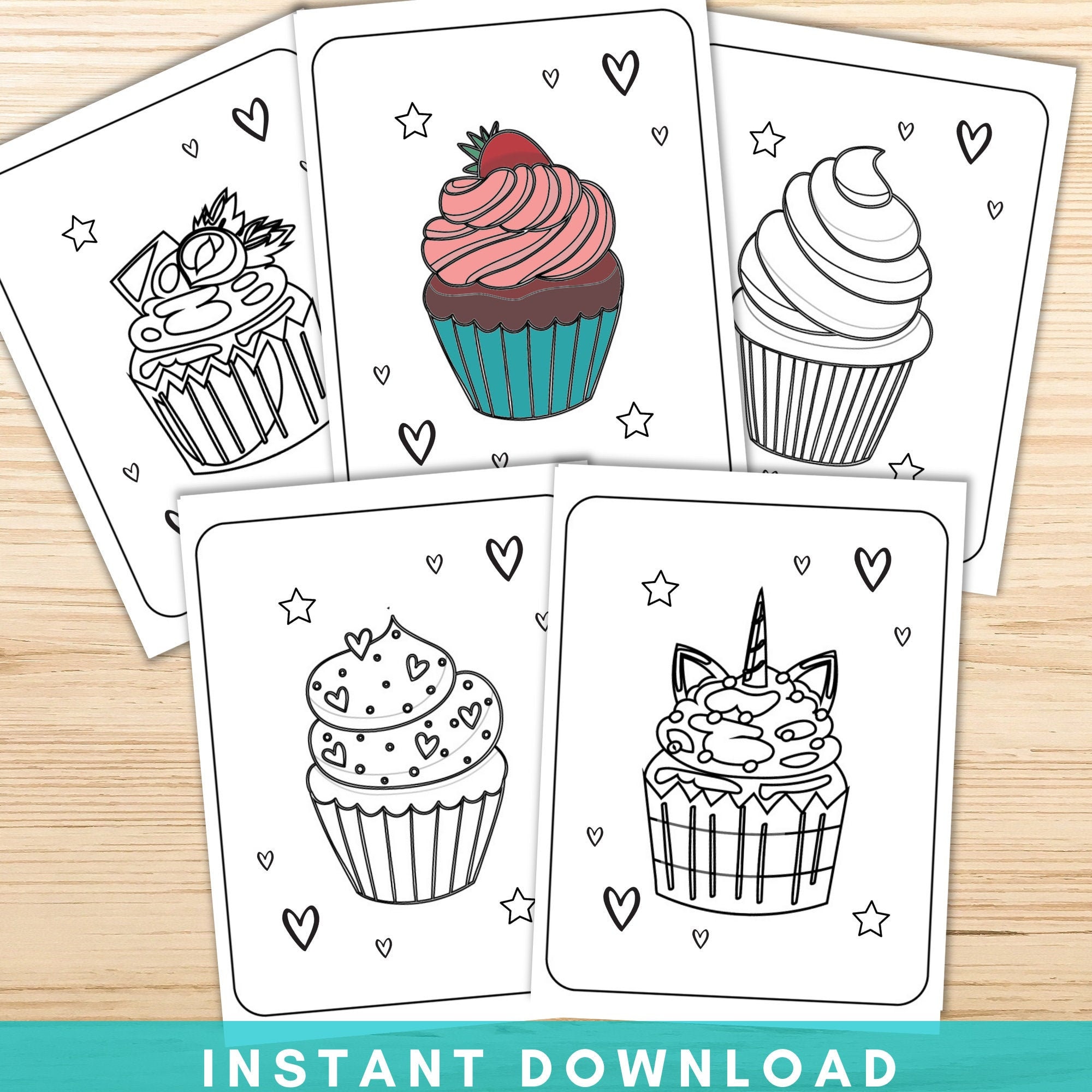 Cupcake coloring pages printable coloring pages cupcake birthday party activity birthday party kids coloring pages