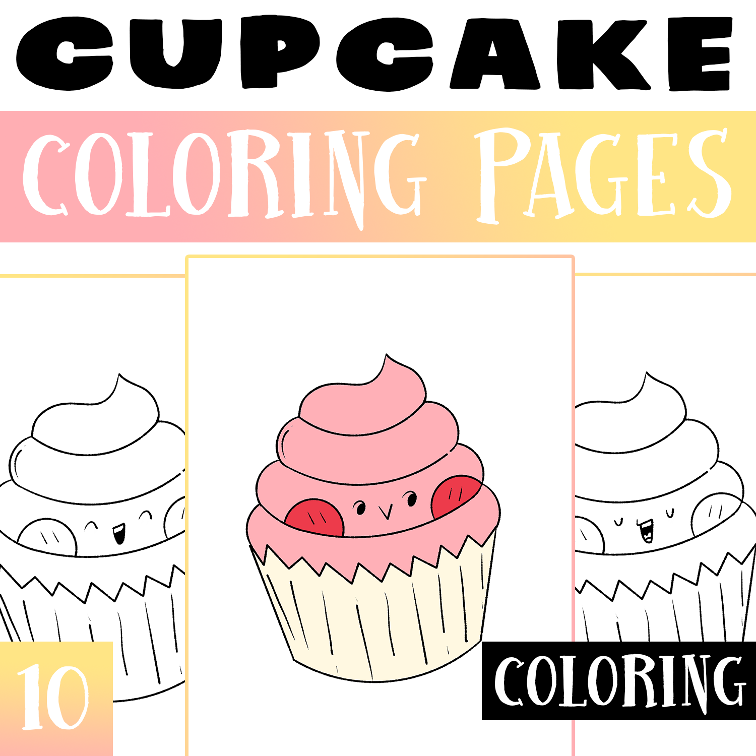Cupcake coloring pages worksheet activities sweets dessert end of the year made by teachers