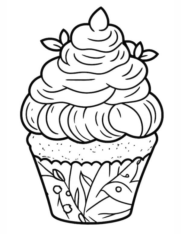 Irresistible cupcake coloring pages for kids and adults