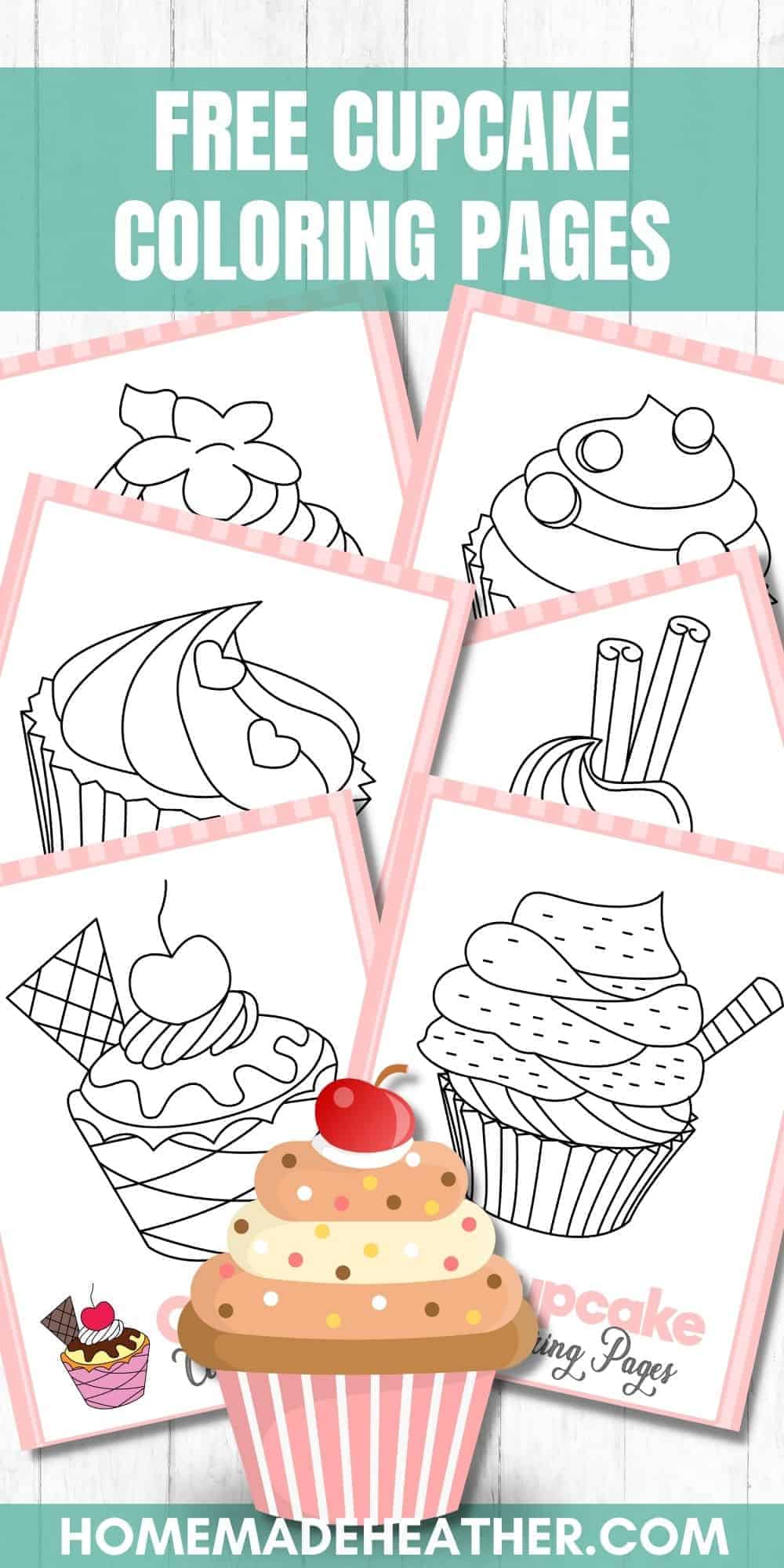 Free printable cupcake coloring pages homemade heather