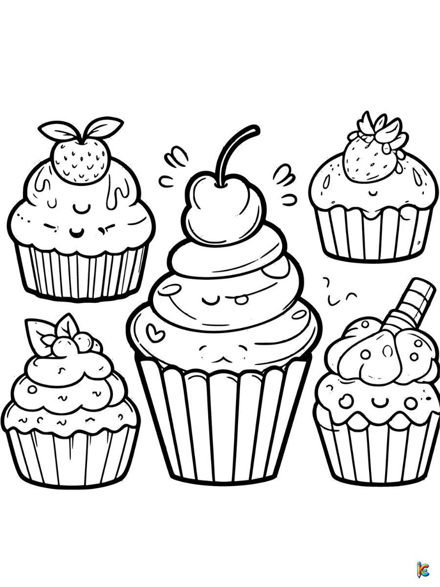 Cupcake coloring pages â