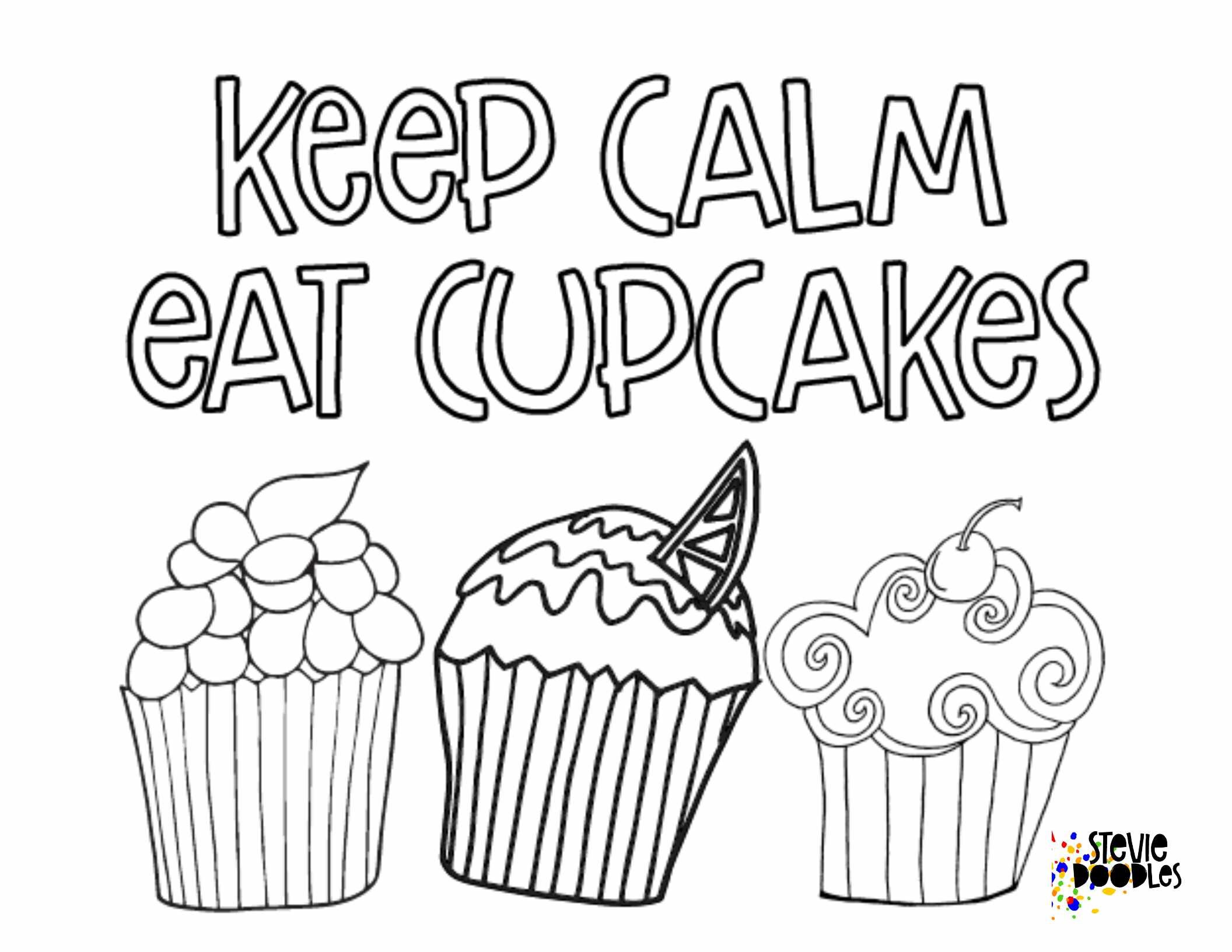 Free cupcake coloring pages â stevie doodles