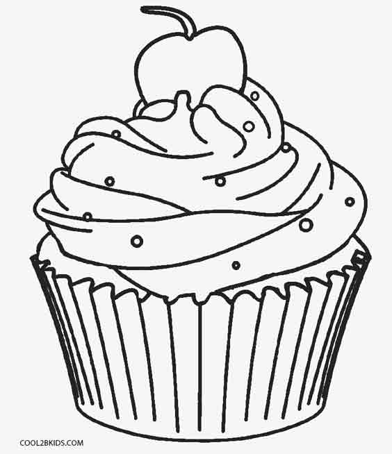 Free printable cupcake coloring pages for kids