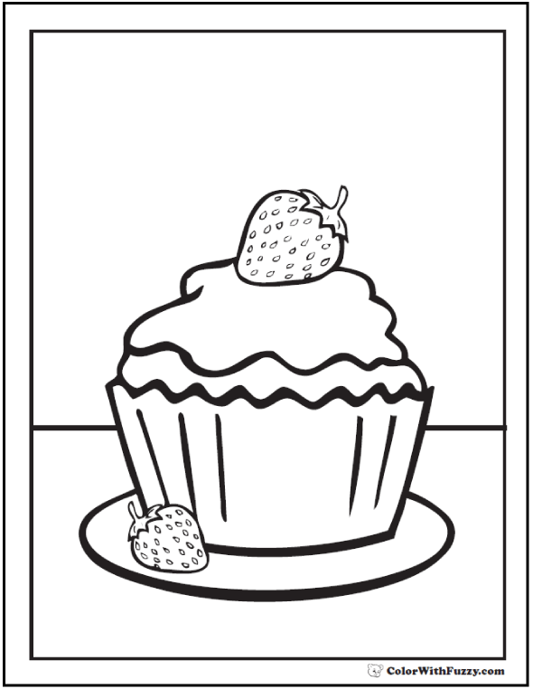 Cupcake coloring pages â free coloring pages pdf format for kids