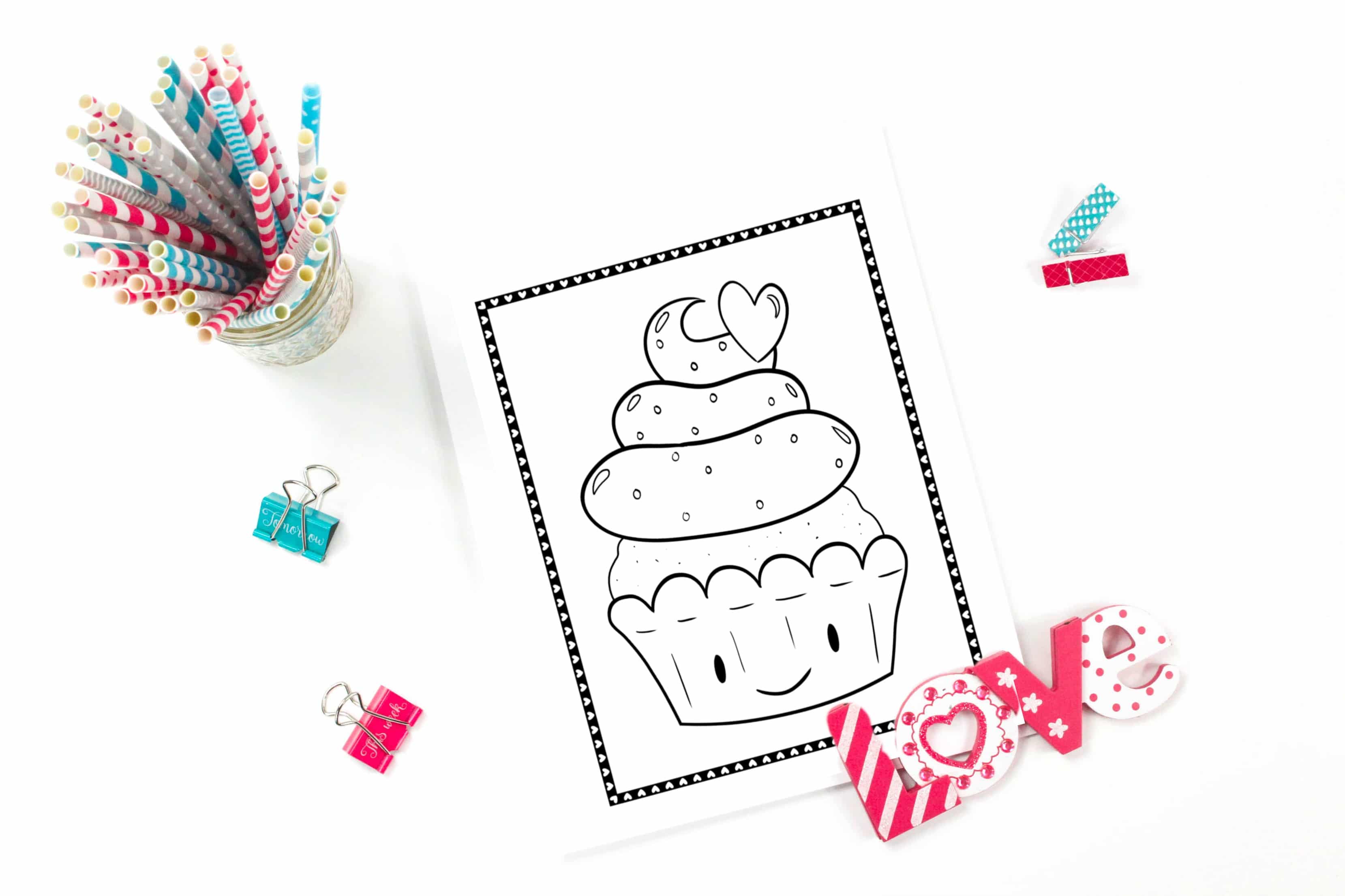 Printable cupcake coloring pages different pages