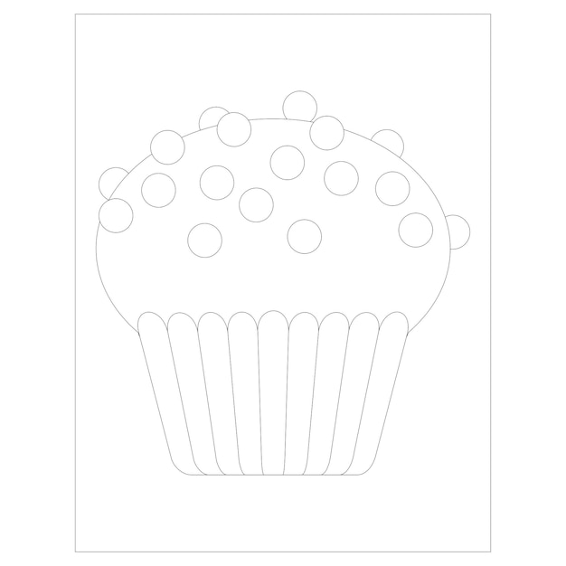 Premium vector printable cupcake coloring pages for kids