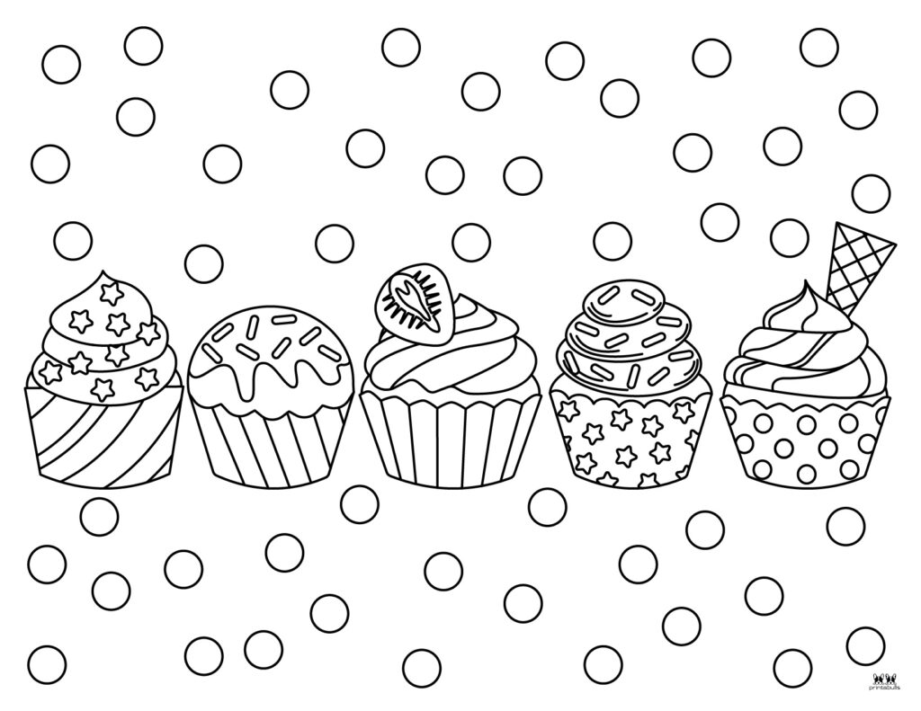 Cupcake coloring pages