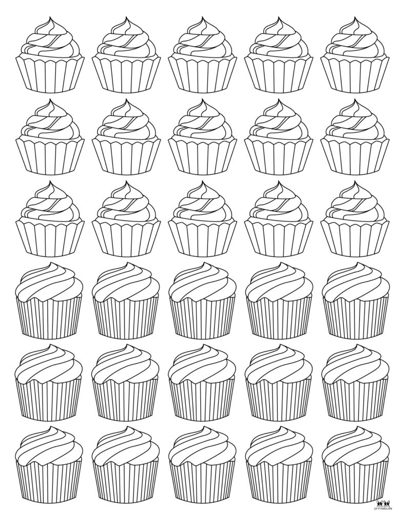 Cupcake coloring pages