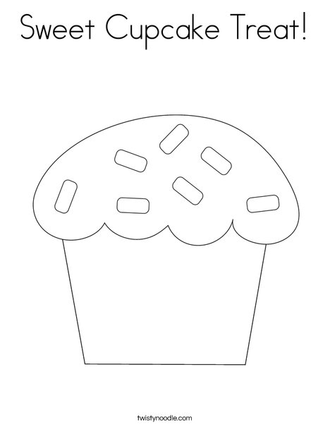 Sweet cupcake treat coloring page