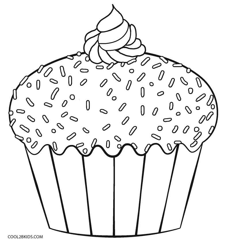 Free printable cupcake coloring pages for kids