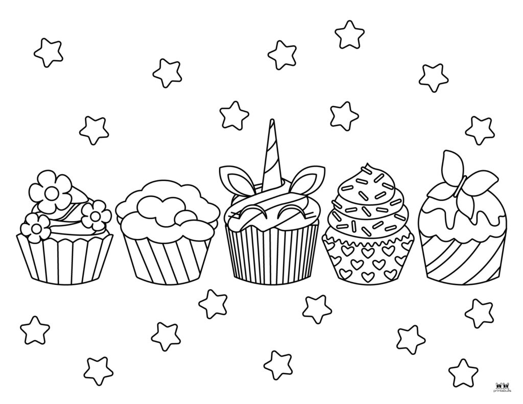 Cupcake coloring pages