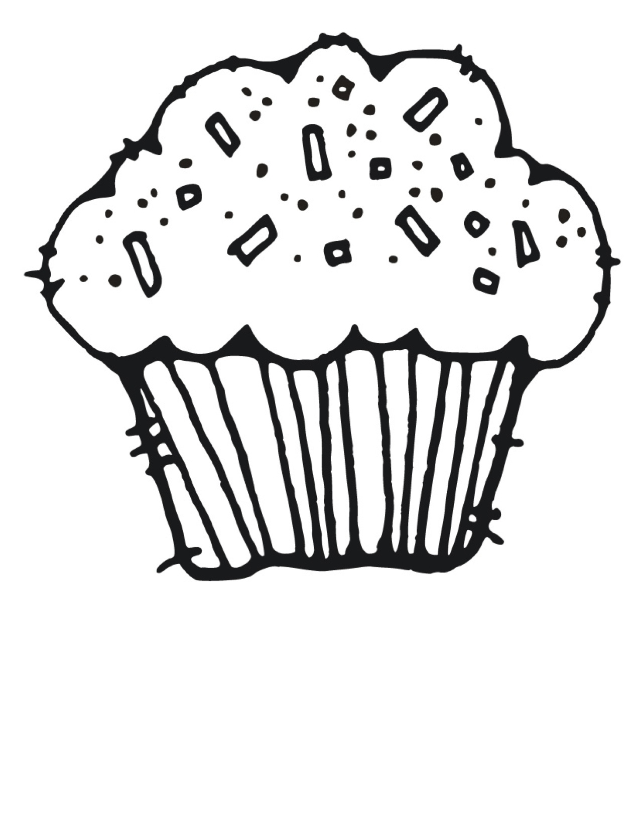 Free printable cupcake coloring pages for kids