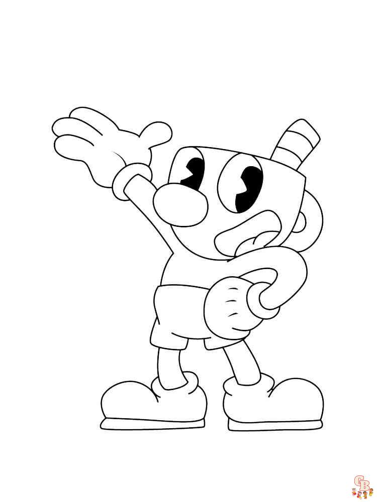 Printable cuphead coloring pages free for kids and adults