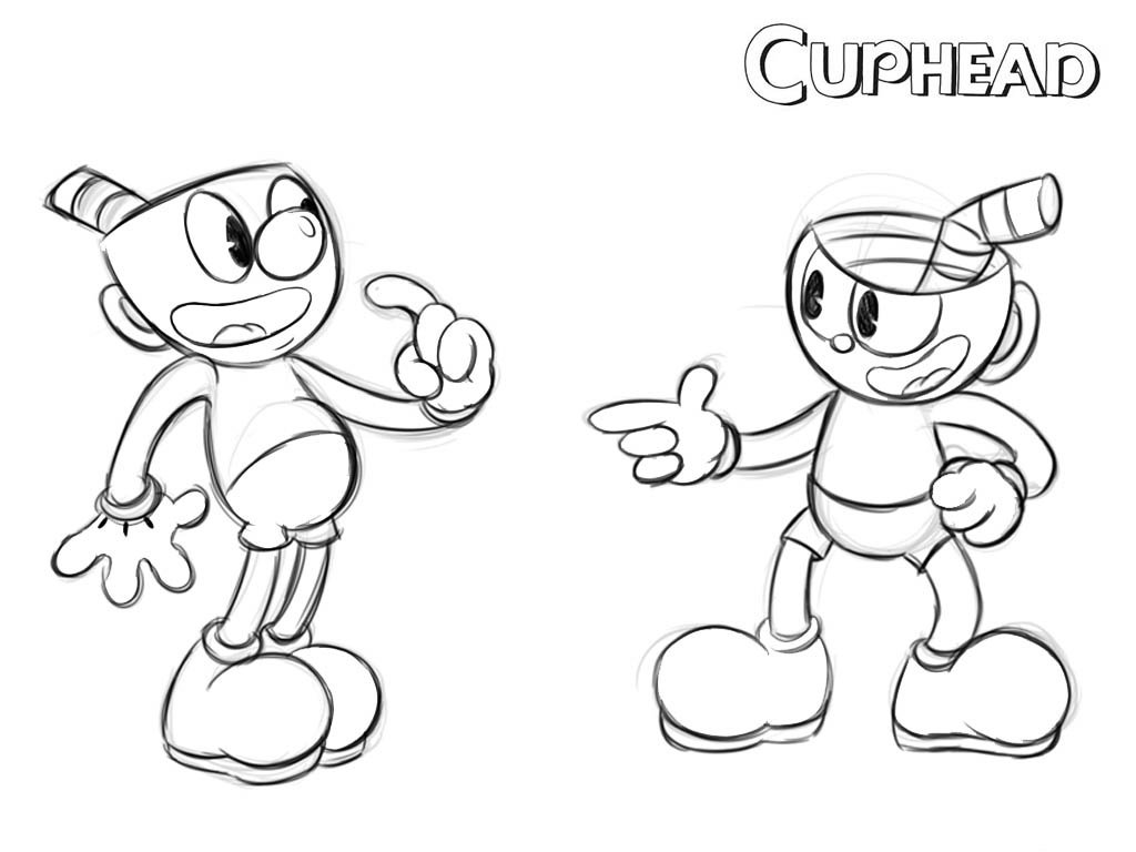 Cuphead coloring pages printable for free download