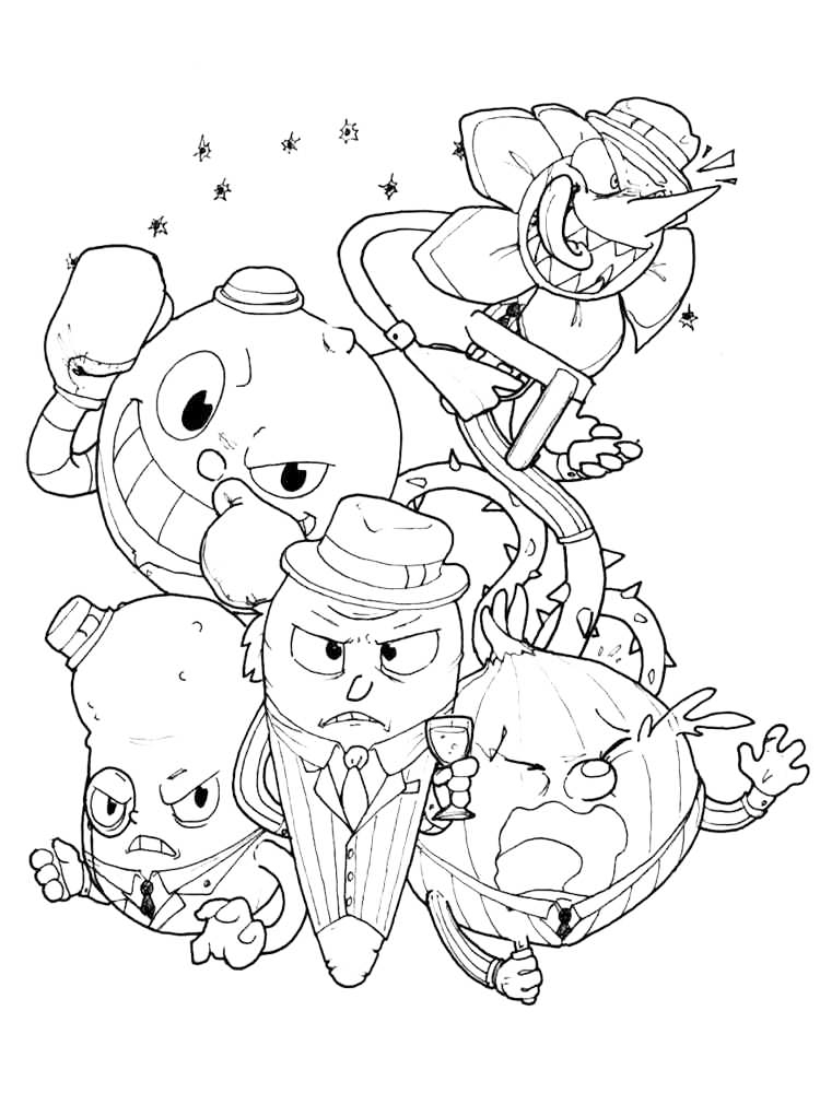 Cuphead coloring pages