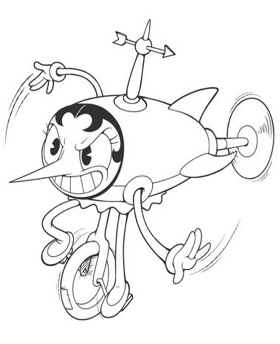 Free easy to print cuphead coloring pages