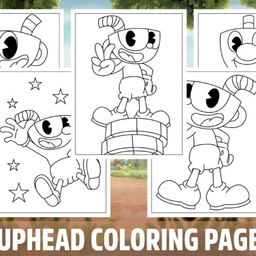 Cuphead coloring pages for kids girls boys teens birthday school activity made by teachers