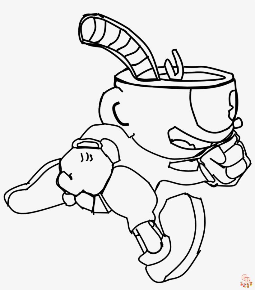 Printable cuphead coloring pages free for kids and adults