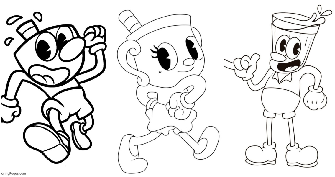 Free cuphead coloring pages for kids and adults