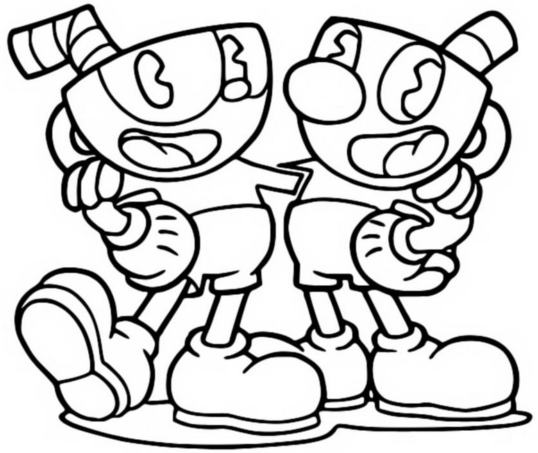 Coloring page cuphead cuphead mugman