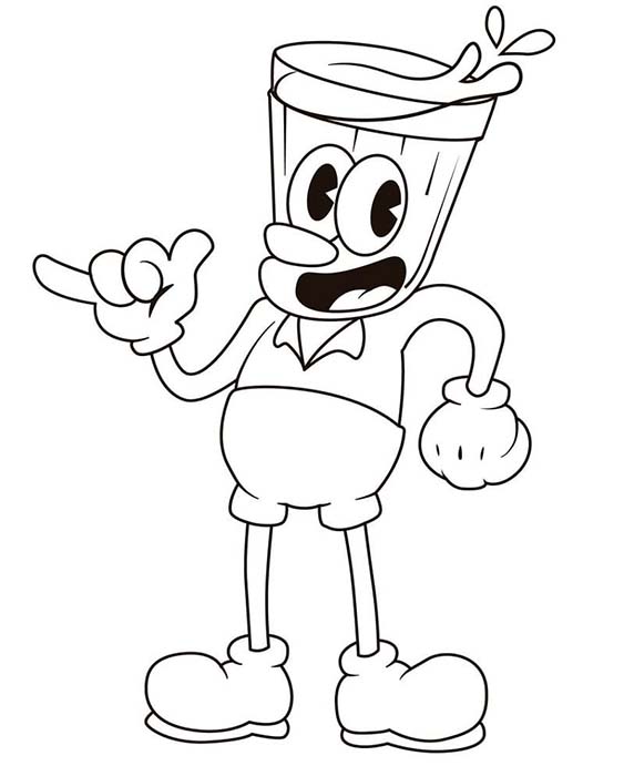 Free easy to print cuphead coloring pages