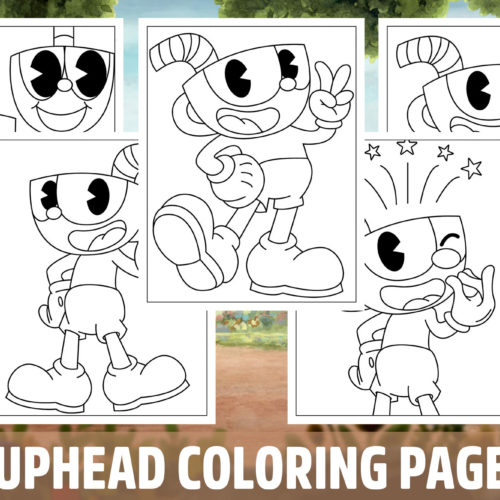 Cuphead coloring pages for kids girls boys teens birthday school activity made by teachers